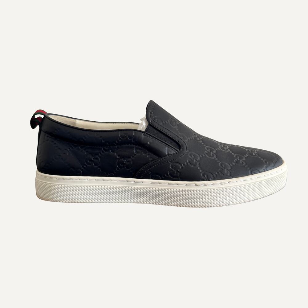 Size 9.5US - Gucci Men's Signature Embossed Slip-On Sneaker - Picture 3 of 7
